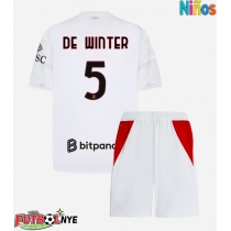 Camiseta AC Milan Koni De Winter #5 Visitante Equipación para niños 2026-27 manga corta (+ pantalones cortos)